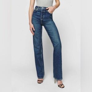 Reformation Cynthia High-Rise Straight-Leg Jeans in Lanier Blue Size 26